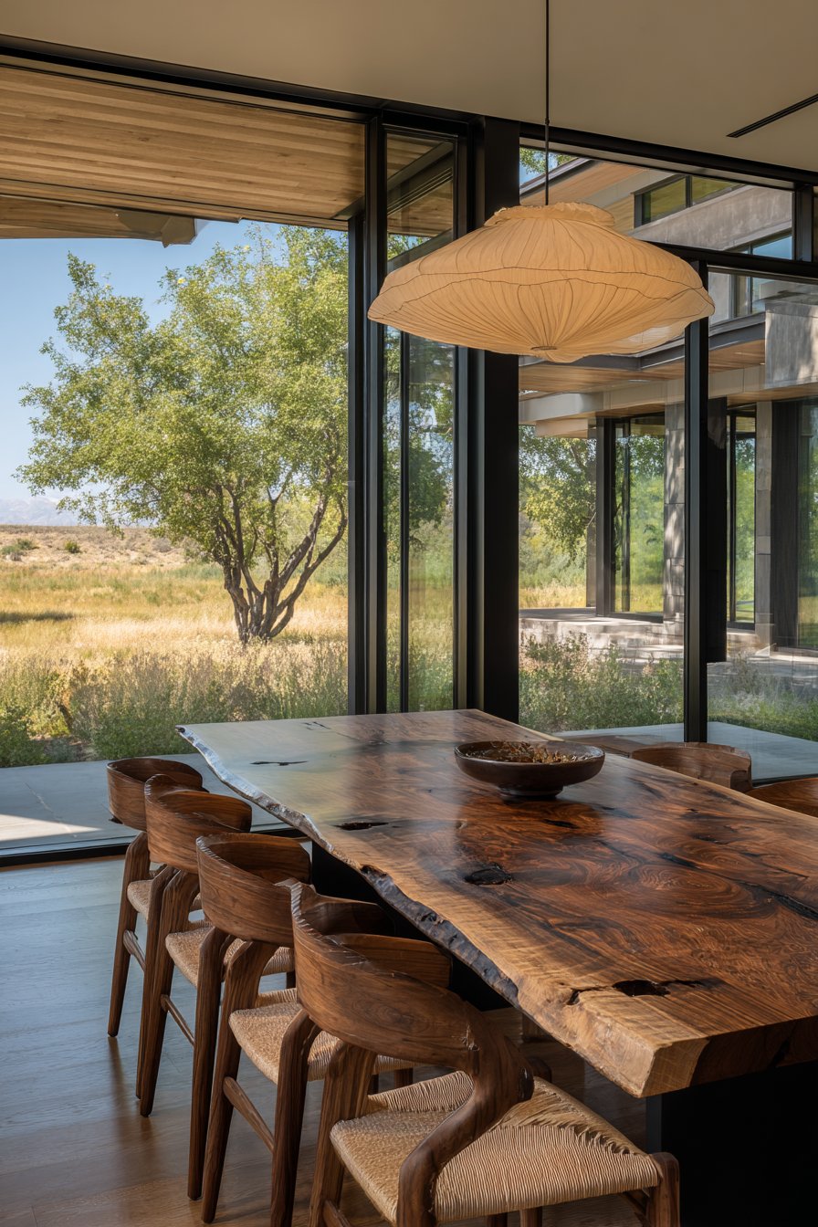 Live Edge Walnut Dining Integration