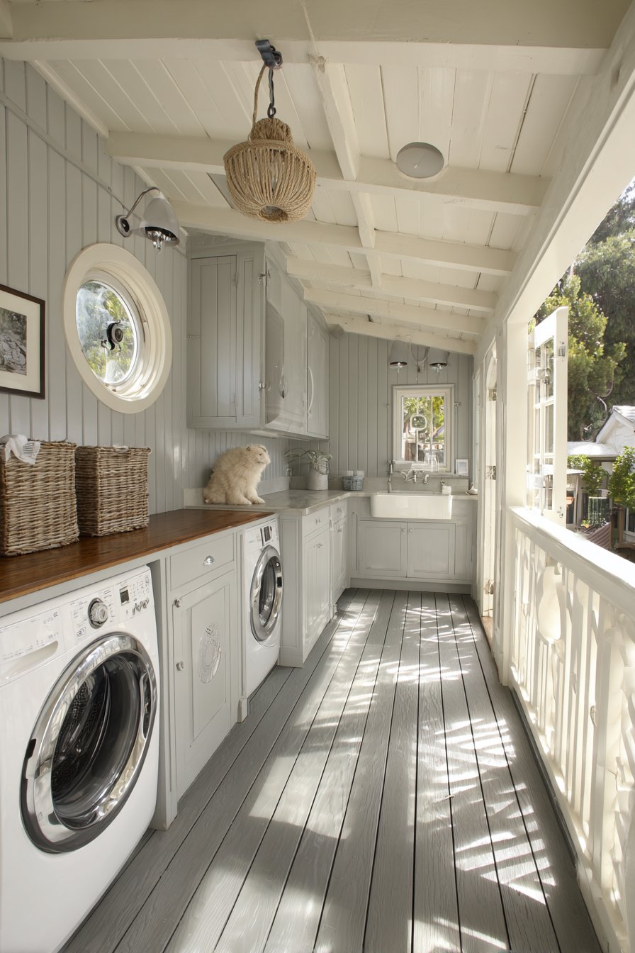 Coastal Deck Laundry with Nautical Details