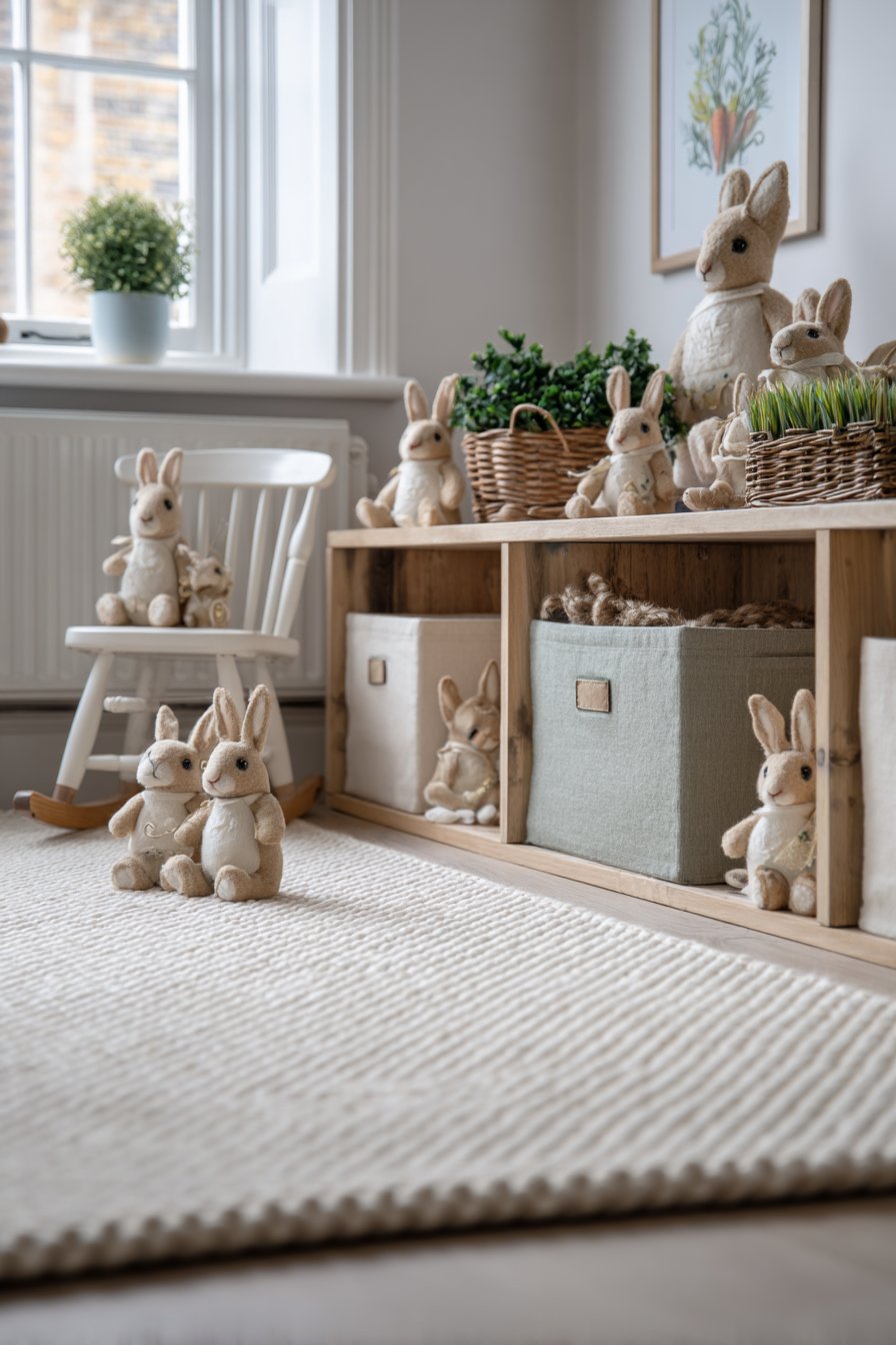 Floor Play Area with Cream Wool Rug