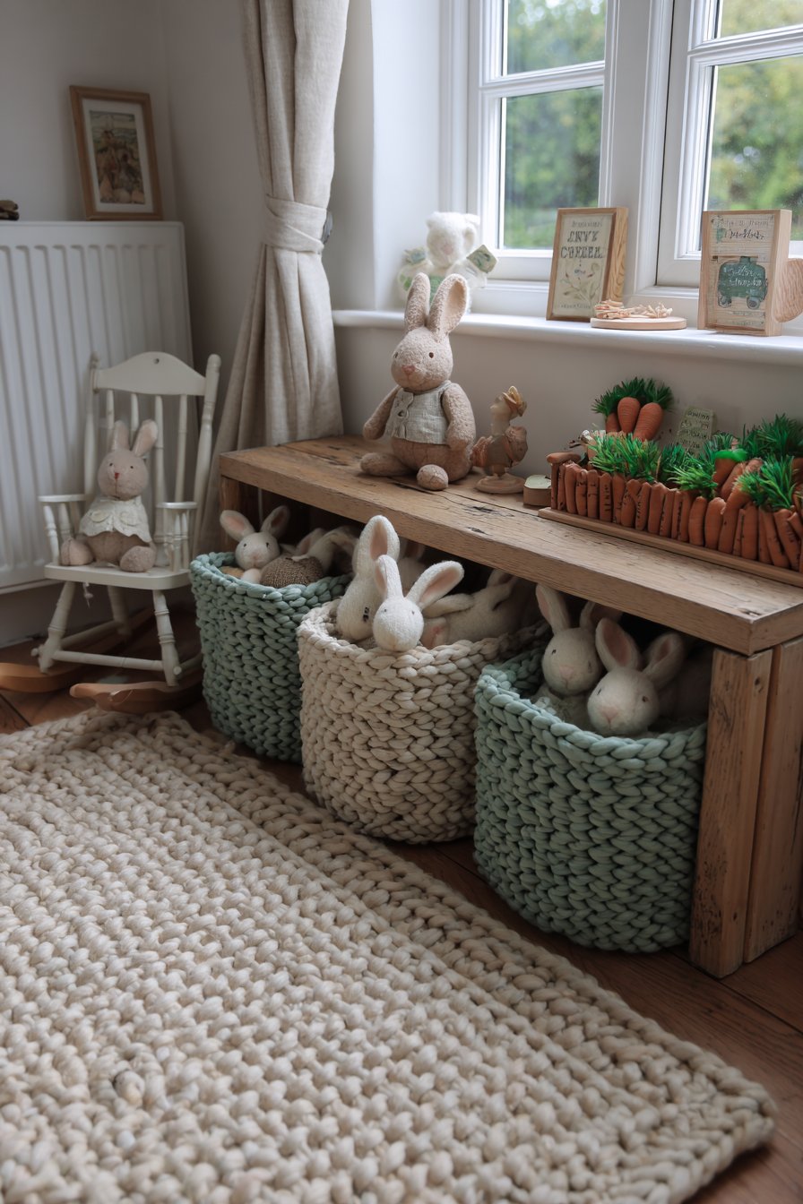 Floor Play Area with Cream Wool Rug