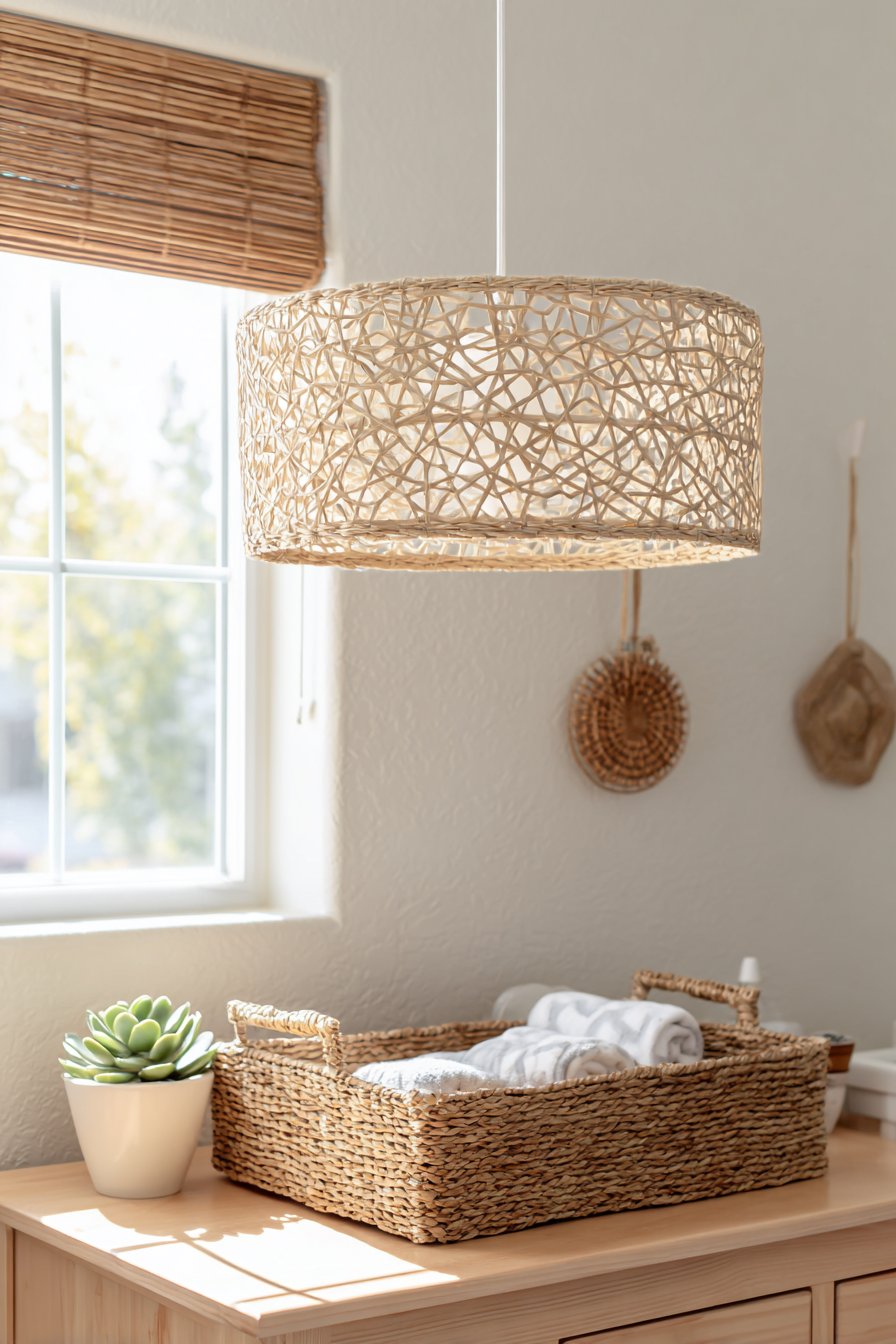 Natural Rattan Pendant Lighting Feature