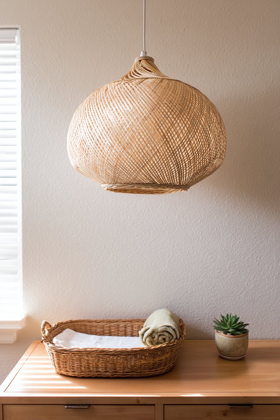 Natural Rattan Pendant Lighting Feature