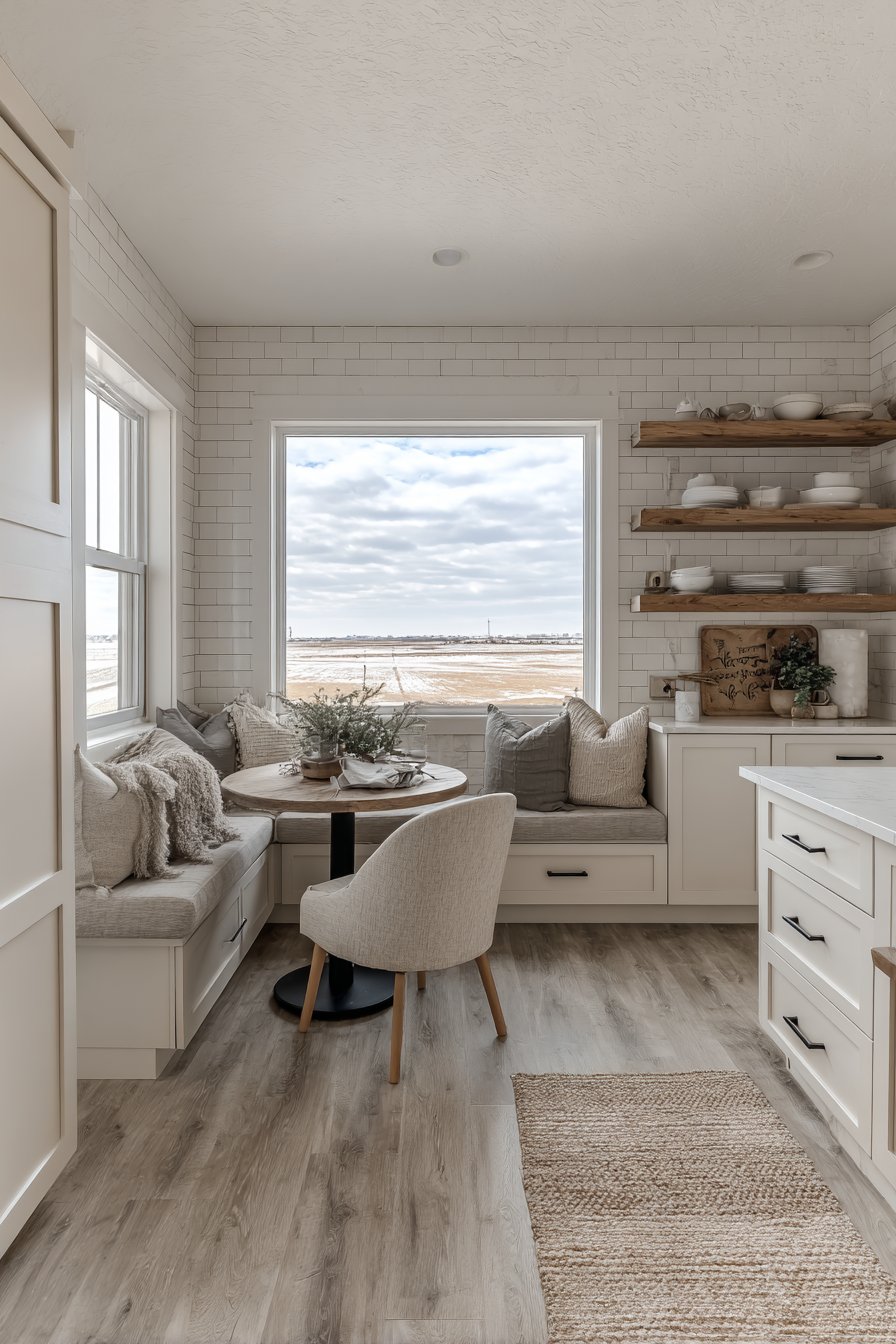 Built-In Banquette with Storage Integration