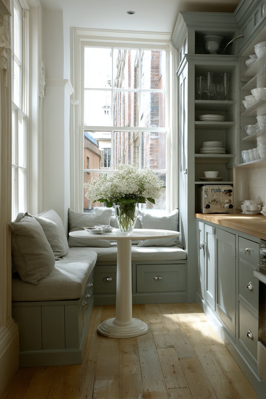 Built-In Banquette with Storage Integration