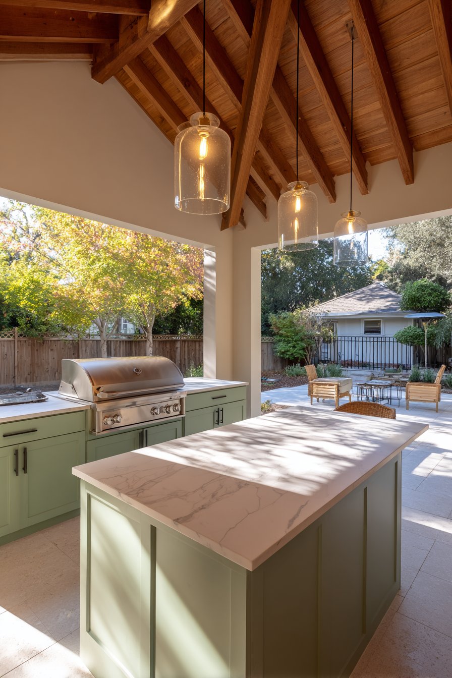 Covered Pavilion with Exposed Beams