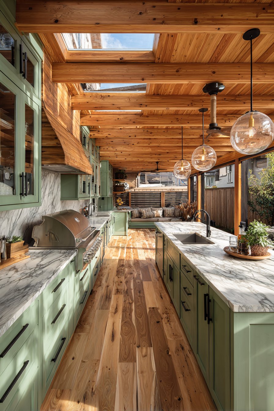 Covered Pavilion with Exposed Beams