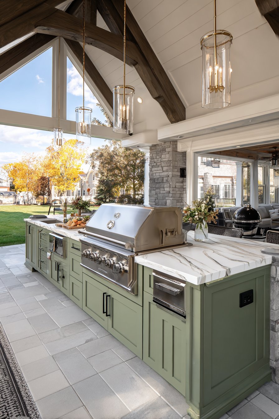 Covered Pavilion with Exposed Beams