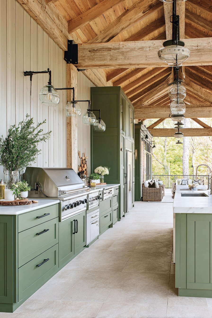 Covered Pavilion with Exposed Beams