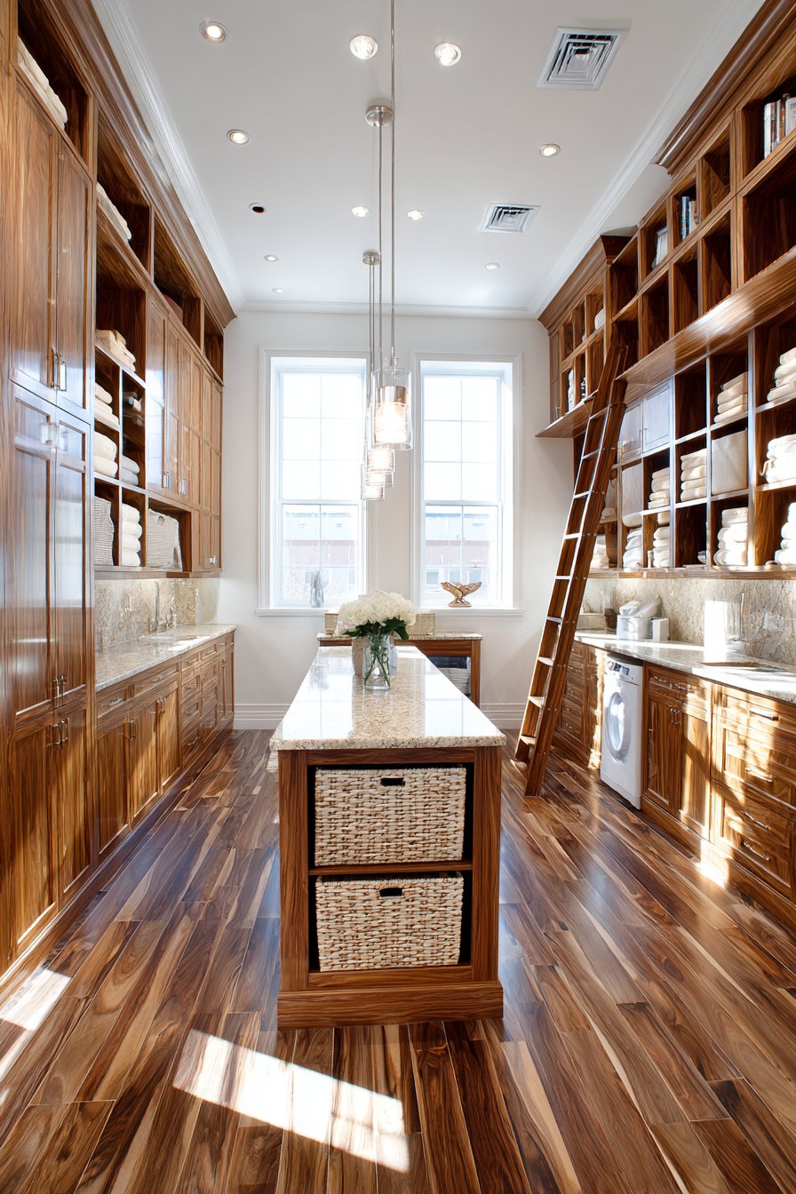 Central Island with Integrated Hamper System