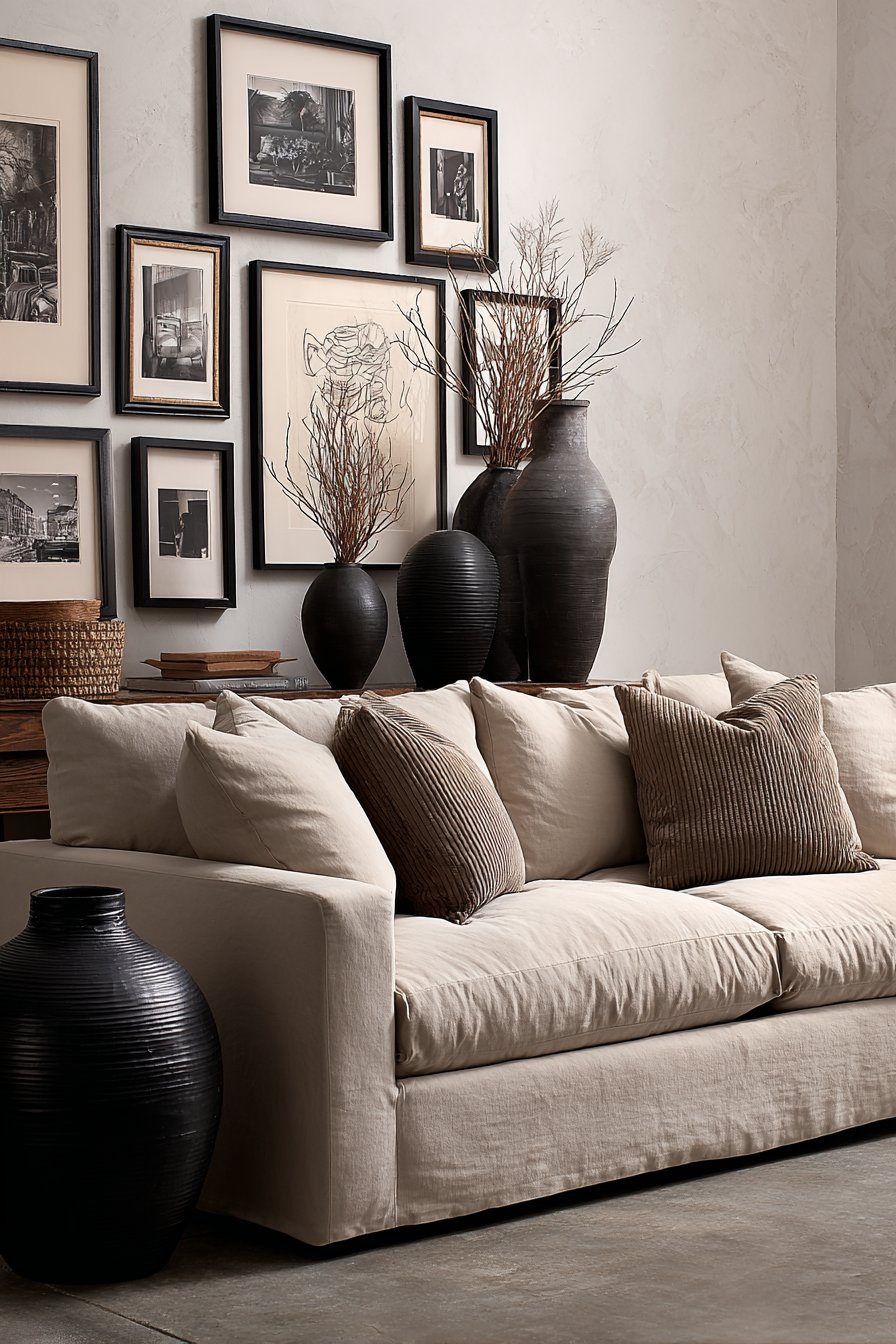 Curated Gallery Wall with Black Frames