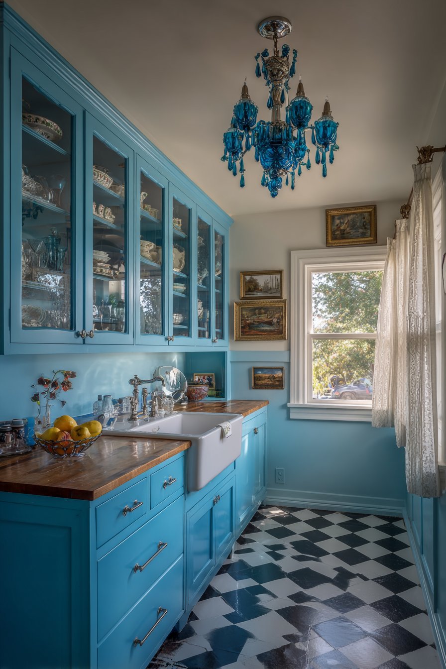 Vintage Robin's Egg Blue Retro Kitchen