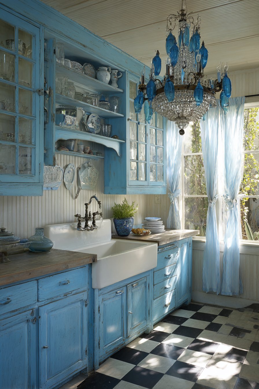 Vintage Robin's Egg Blue Retro Kitchen