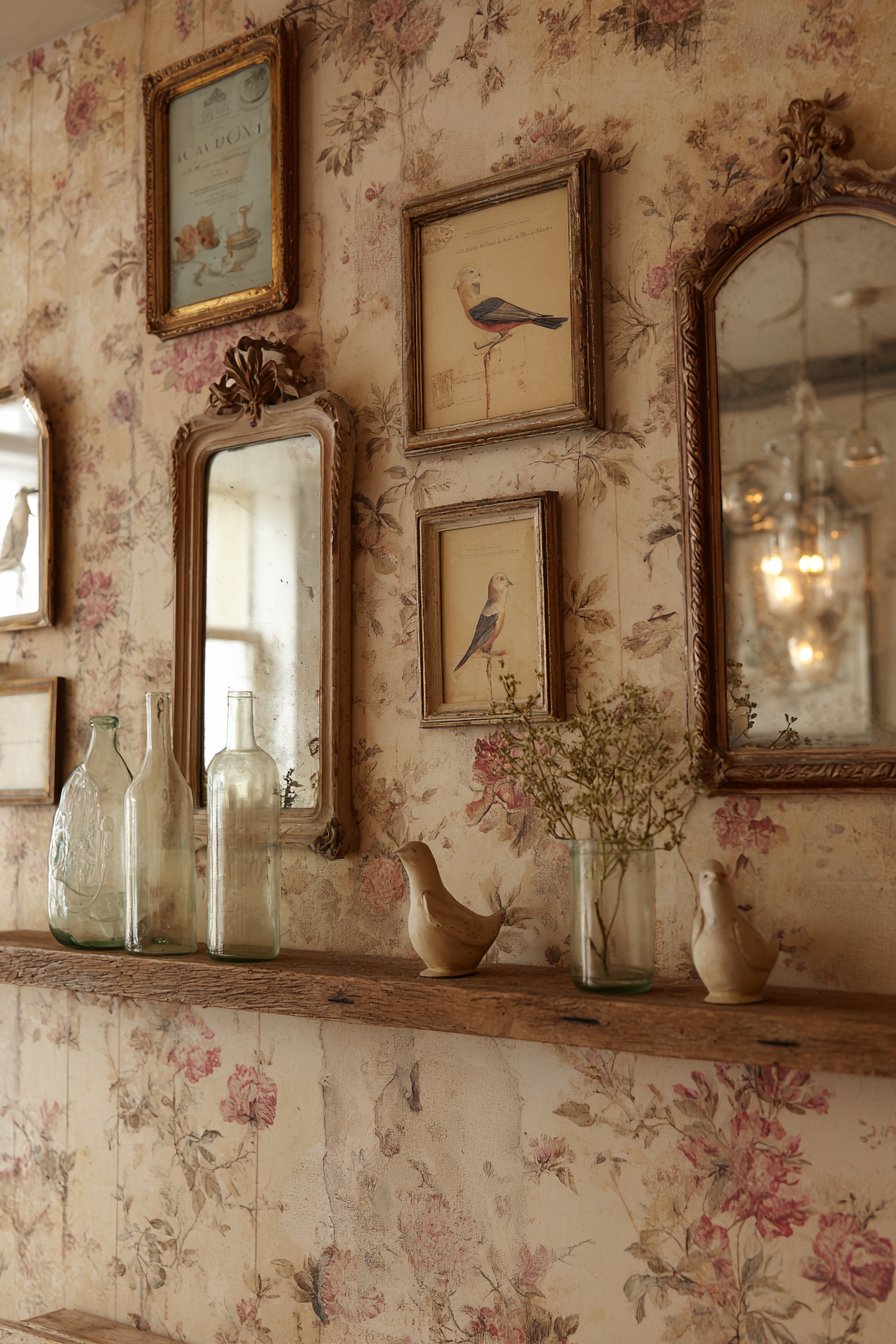 Vintage Floral Wallpaper Gallery Wall