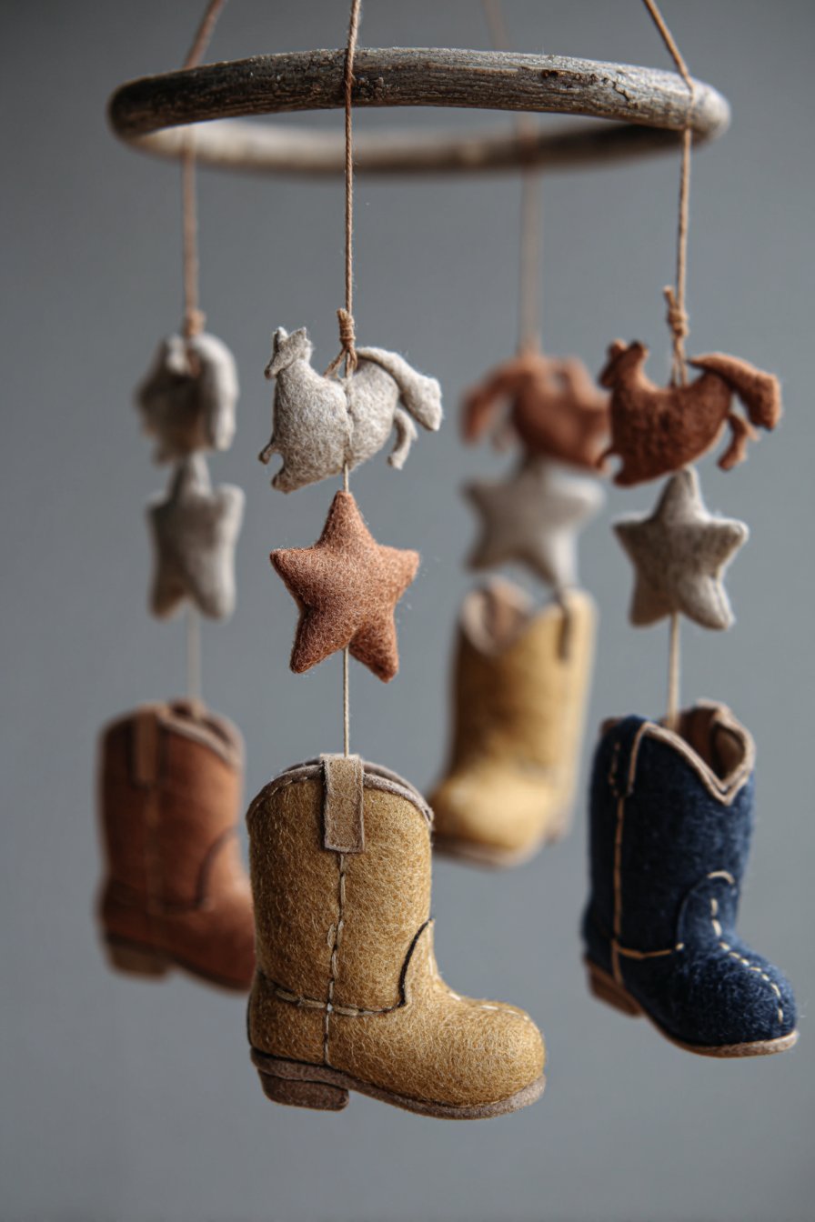 Handcrafted Mobile with Felt Elements