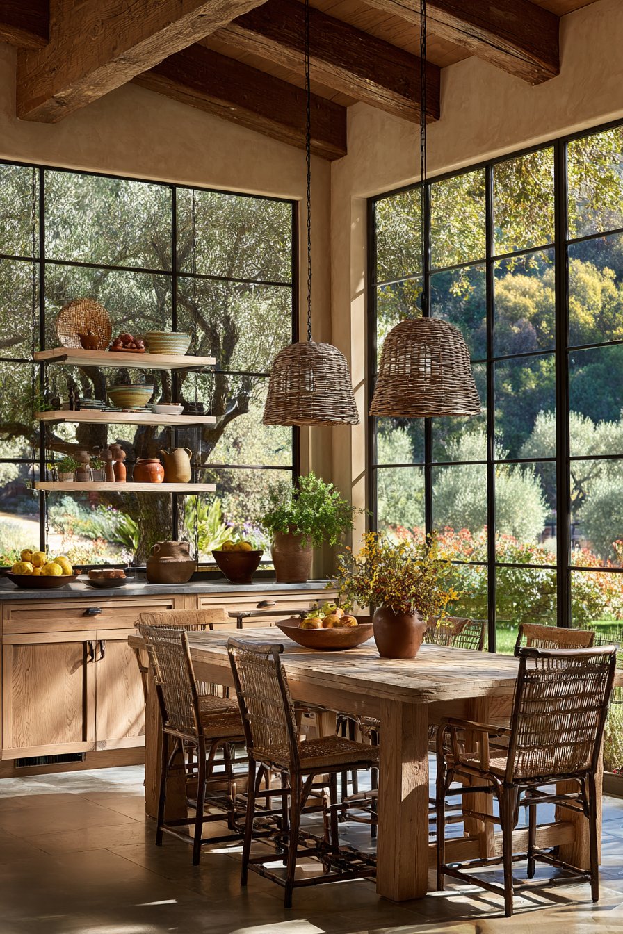 Garden View with Linen Panels