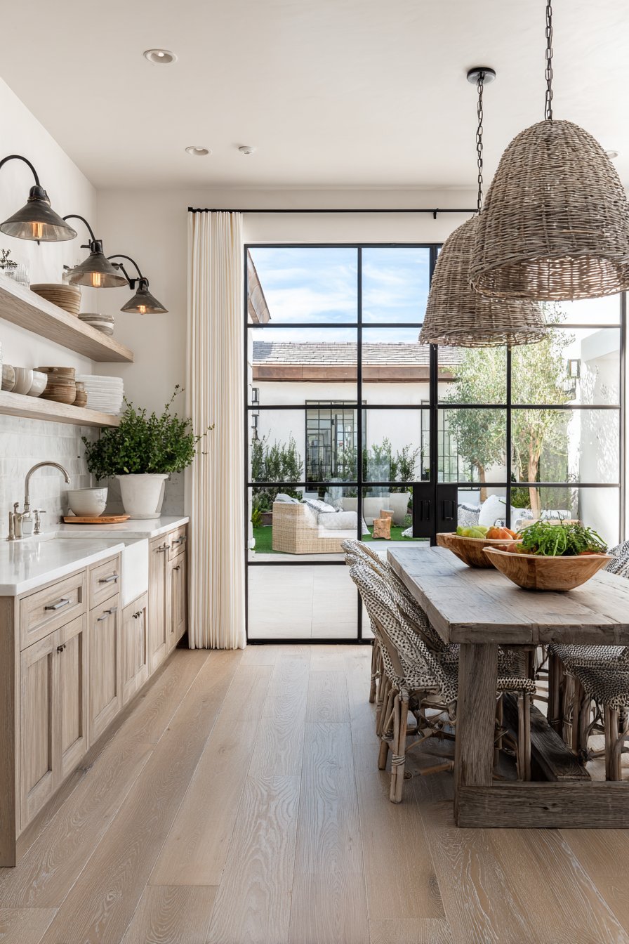 Garden View with Linen Panels