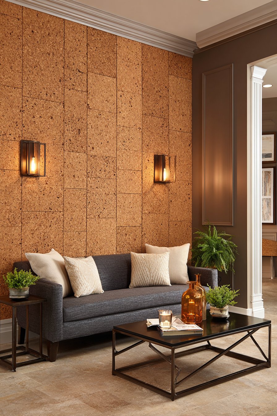 Contemporary Cork Accent Wall