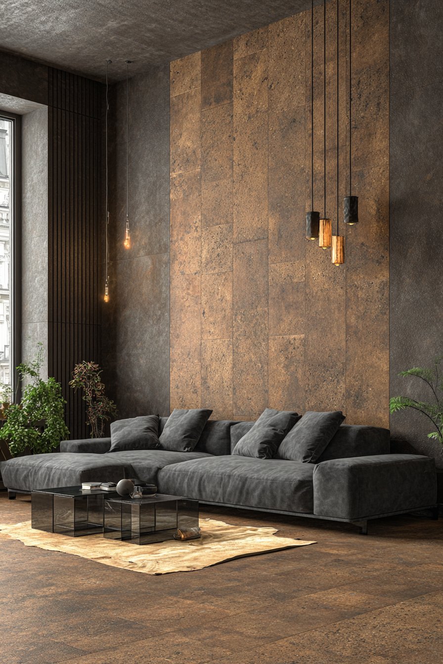Contemporary Cork Accent Wall