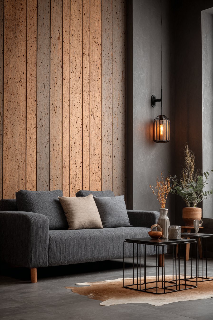 Contemporary Cork Accent Wall