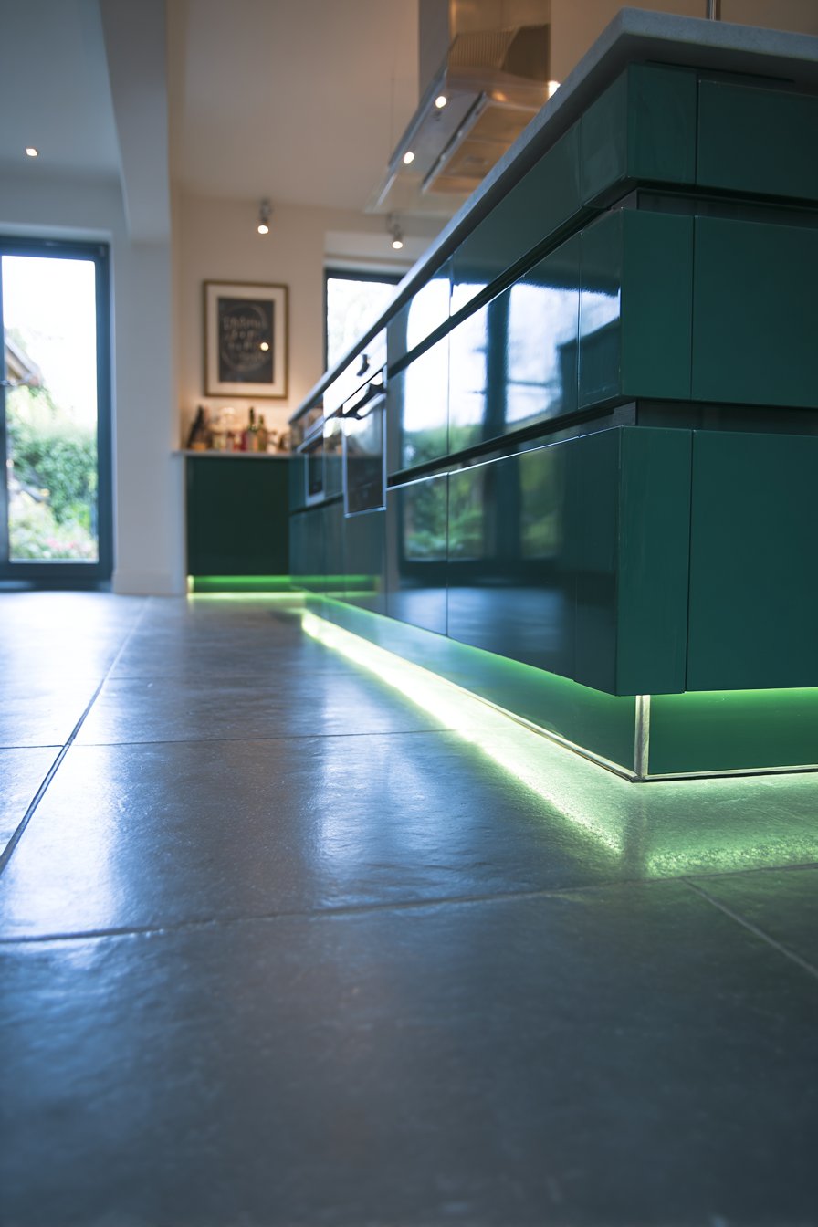 Contemporary Moss Green with LED Lighting