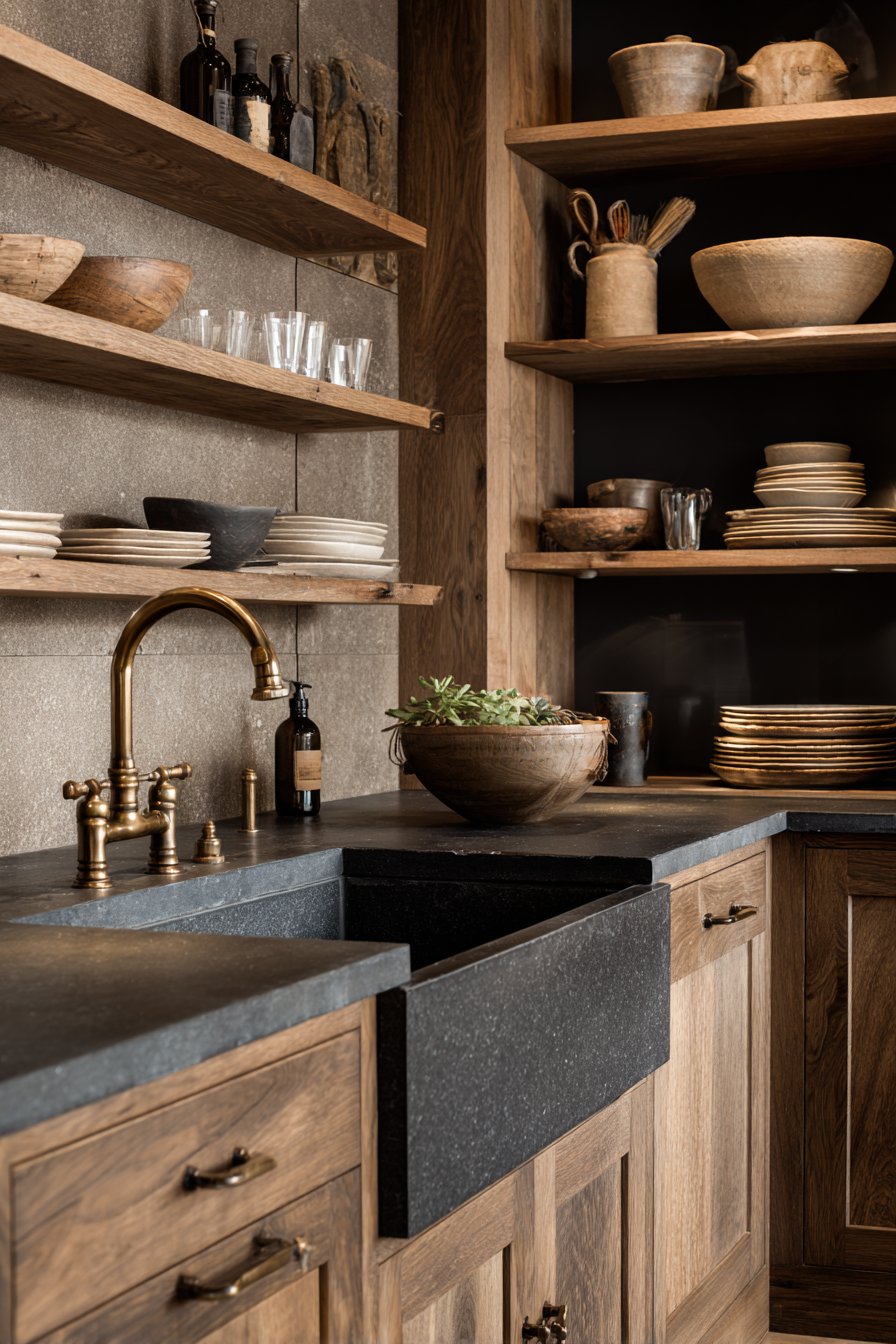 Handcrafted Soapstone Sink Feature