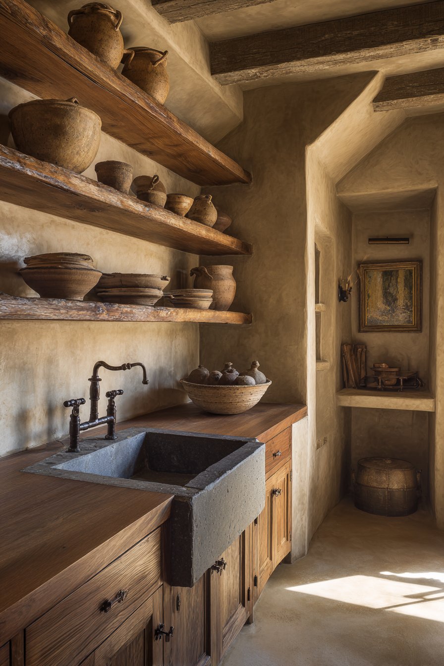 Handcrafted Soapstone Sink Feature