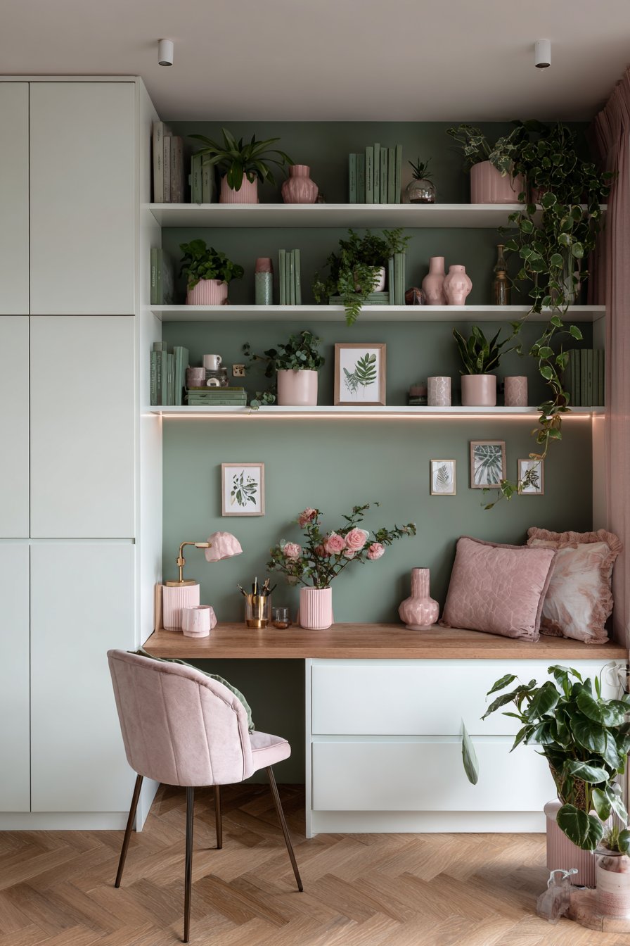 Built-In Shelving with Curated Display