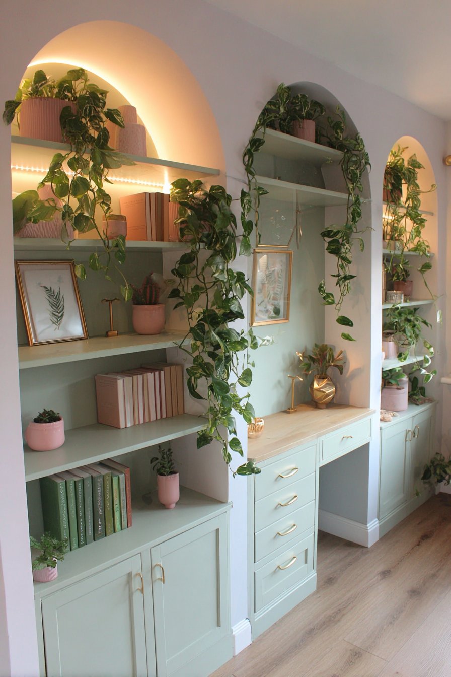 Built-In Shelving with Curated Display