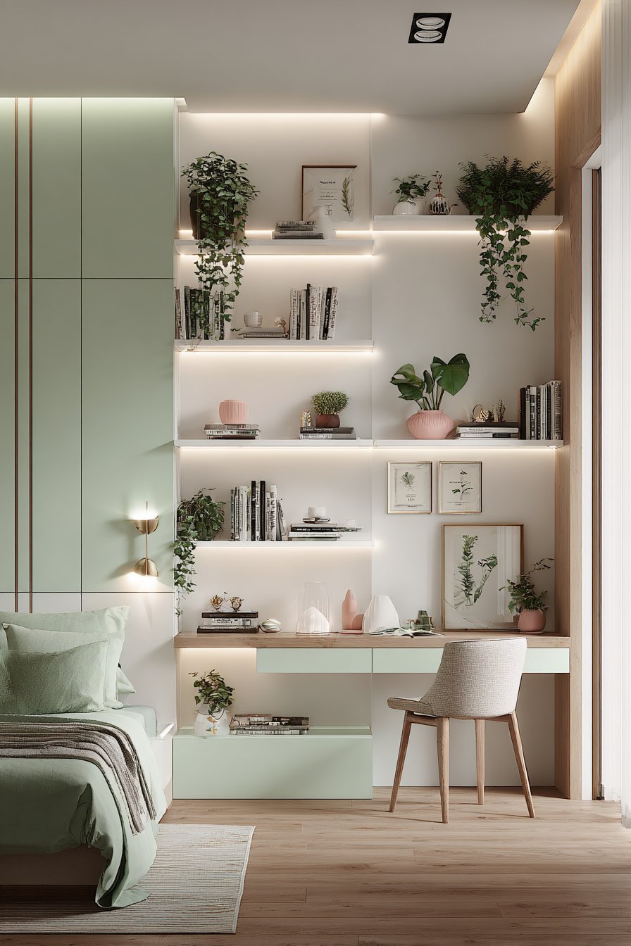 Built-In Shelving with Curated Display