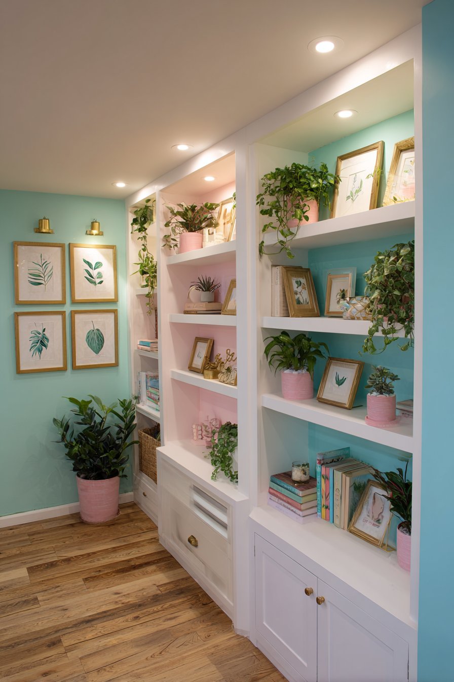 Built-In Shelving with Curated Display