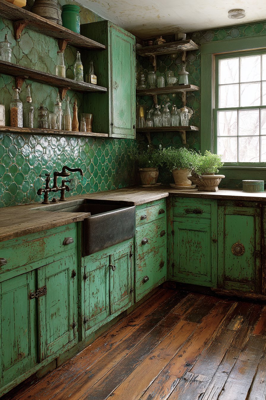 Distressed Sage Farmhouse Character