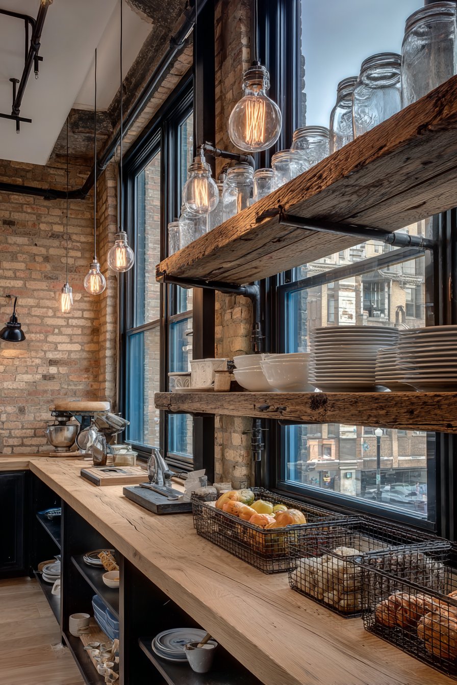 Black Steel Pipe Industrial Shelving