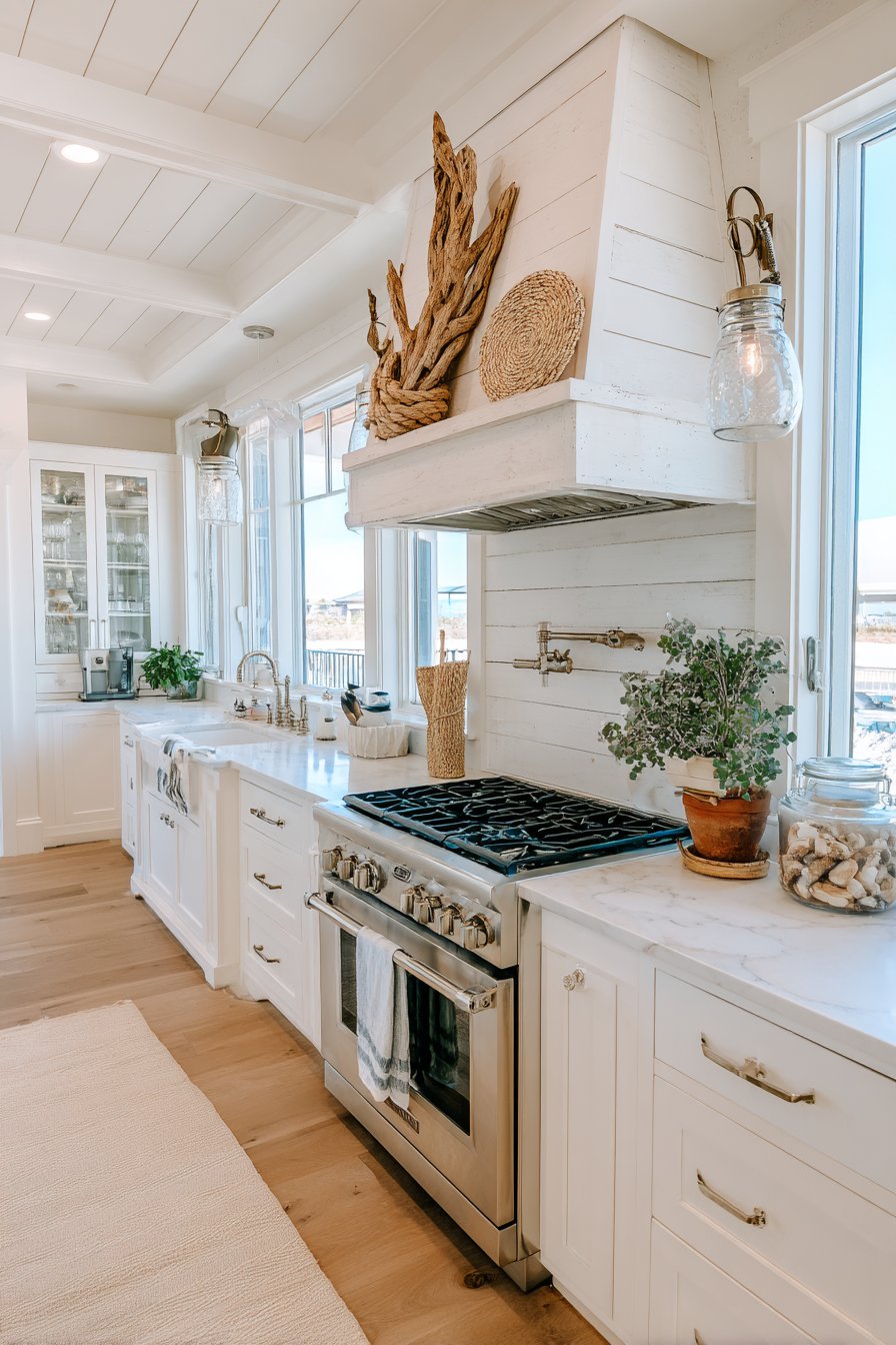 Coastal Whitewashed Wood Planks