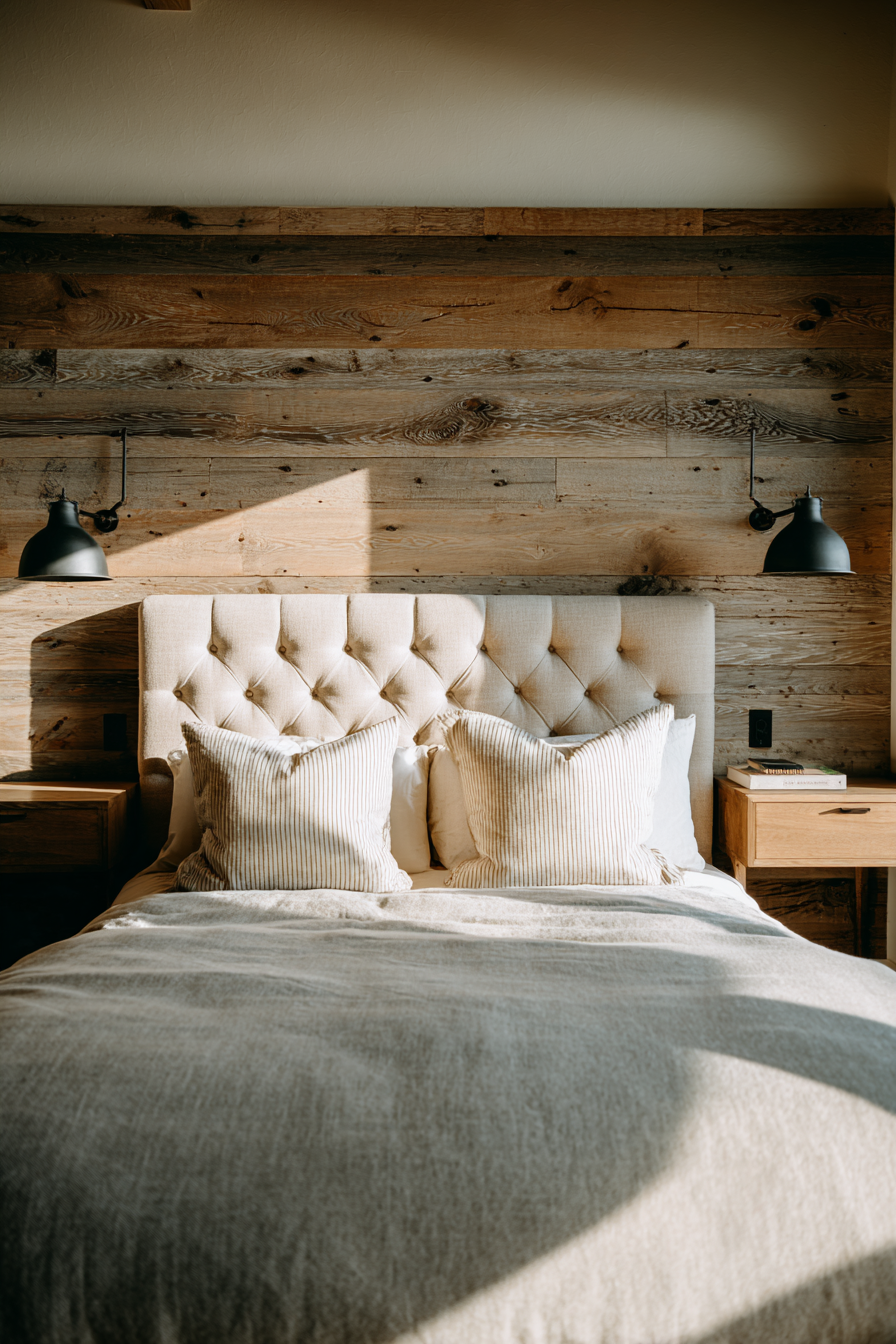 Horizontal Wood Plank Accent Wall