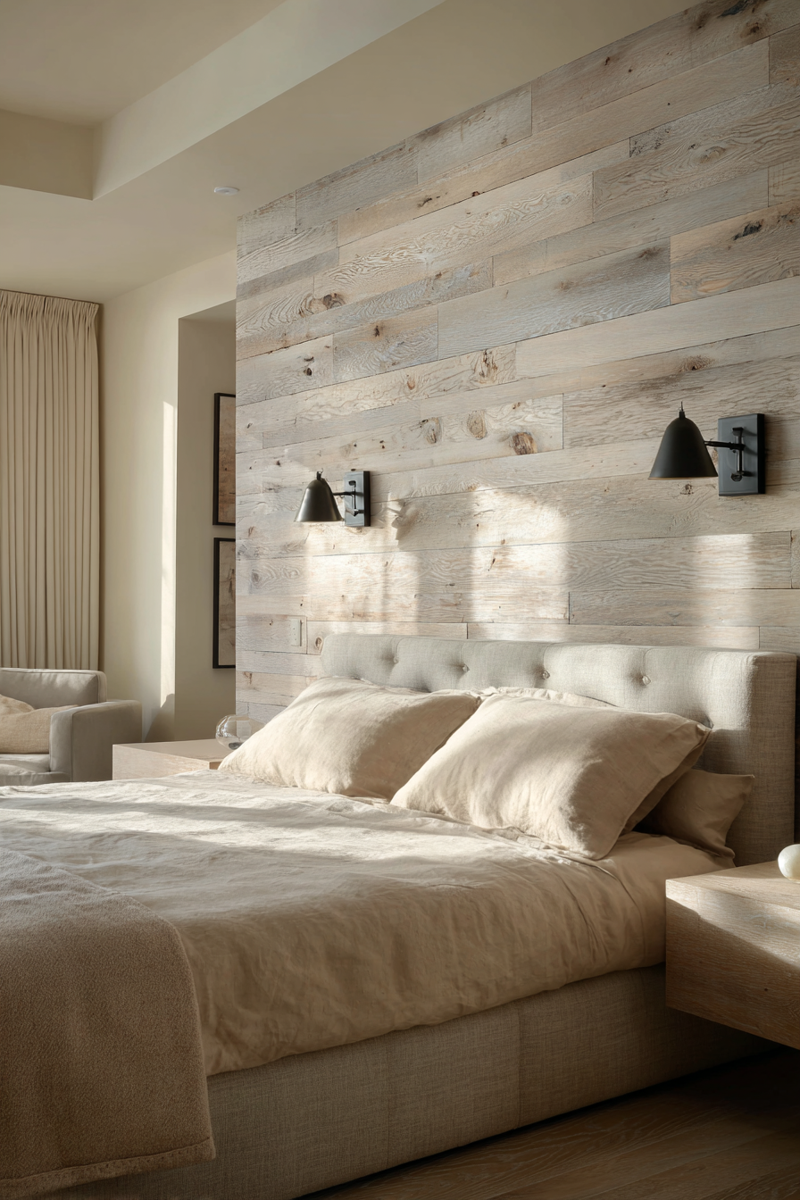 Horizontal Wood Plank Accent Wall