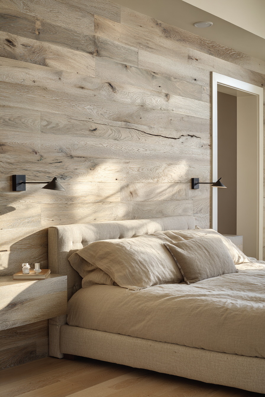 Horizontal Wood Plank Accent Wall