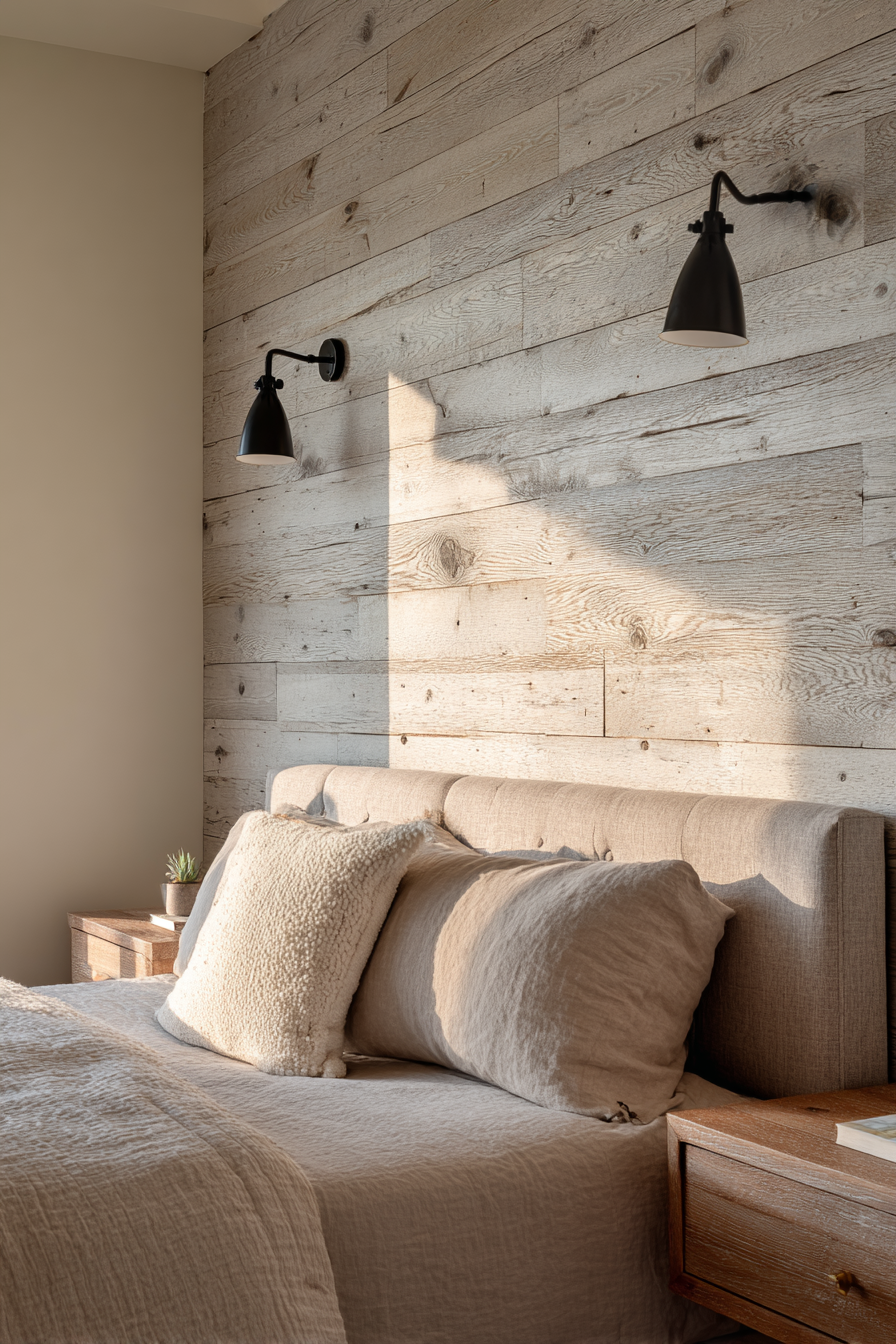 Horizontal Wood Plank Accent Wall