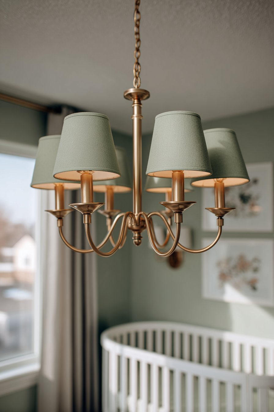 Layered Lighting with Olive Green Shades