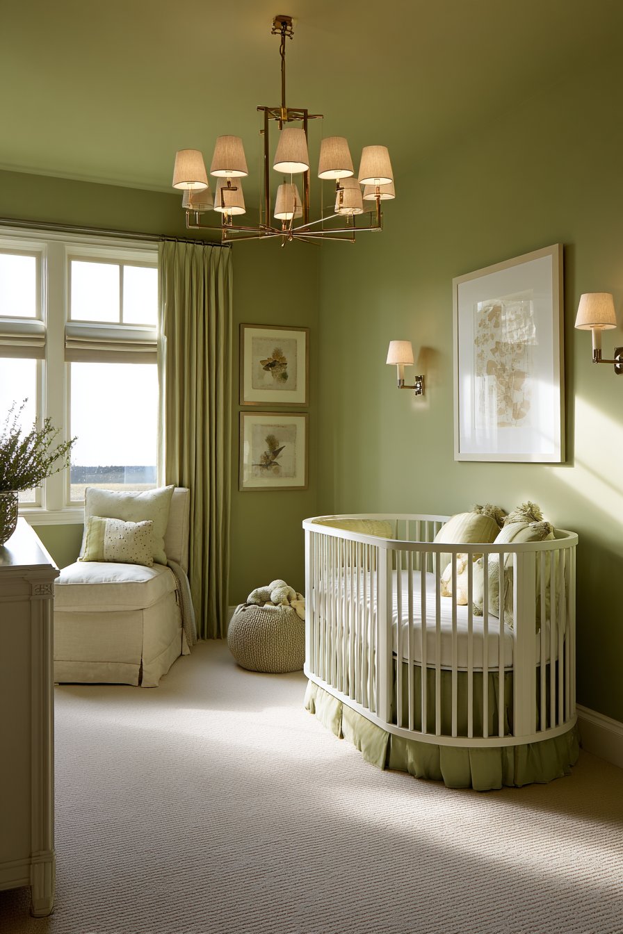 Layered Lighting with Olive Green Shades
