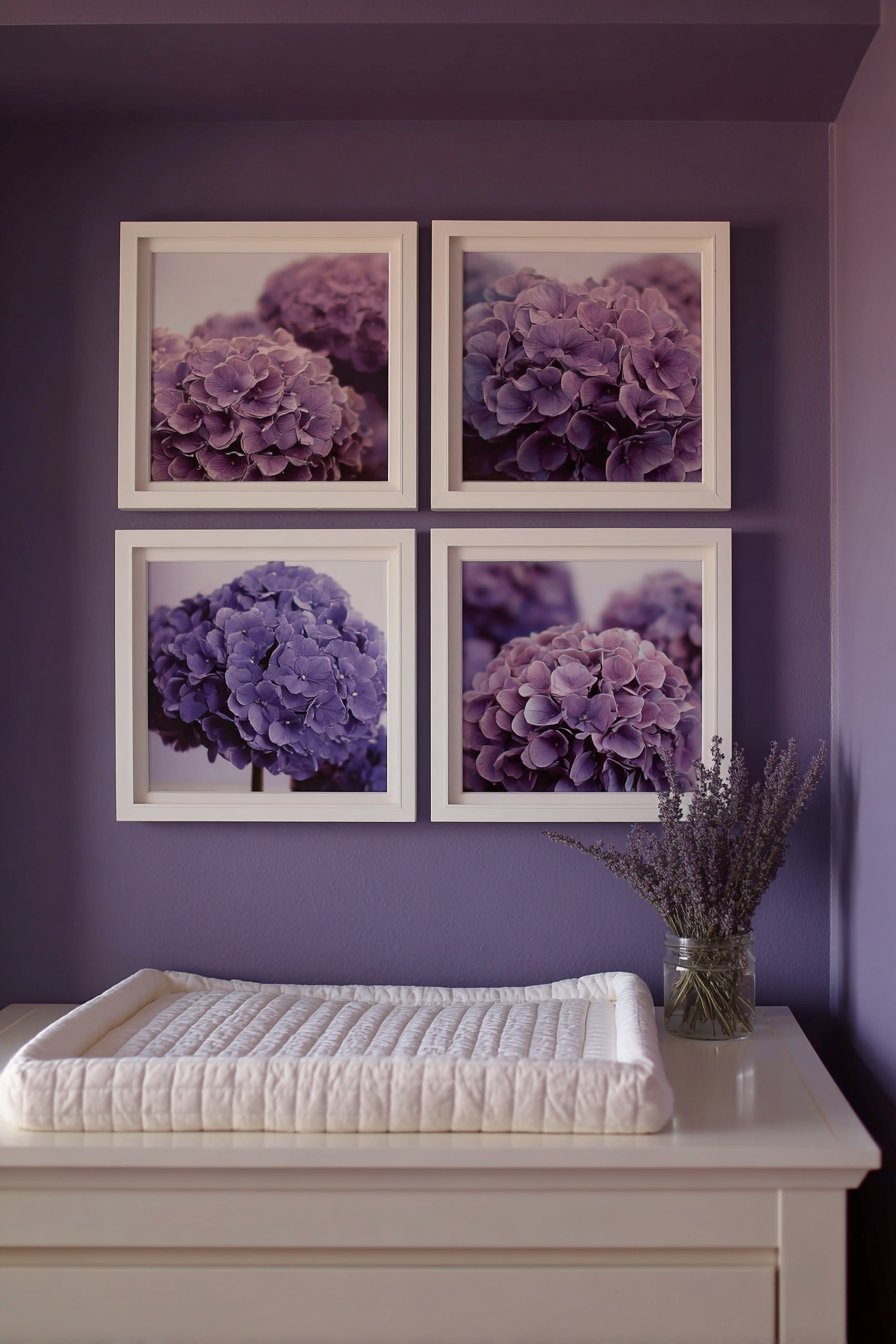 Botanical Gallery Wall Above Changing Station