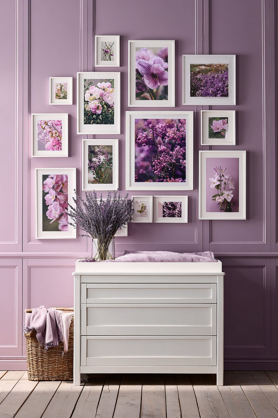 Botanical Gallery Wall Above Changing Station