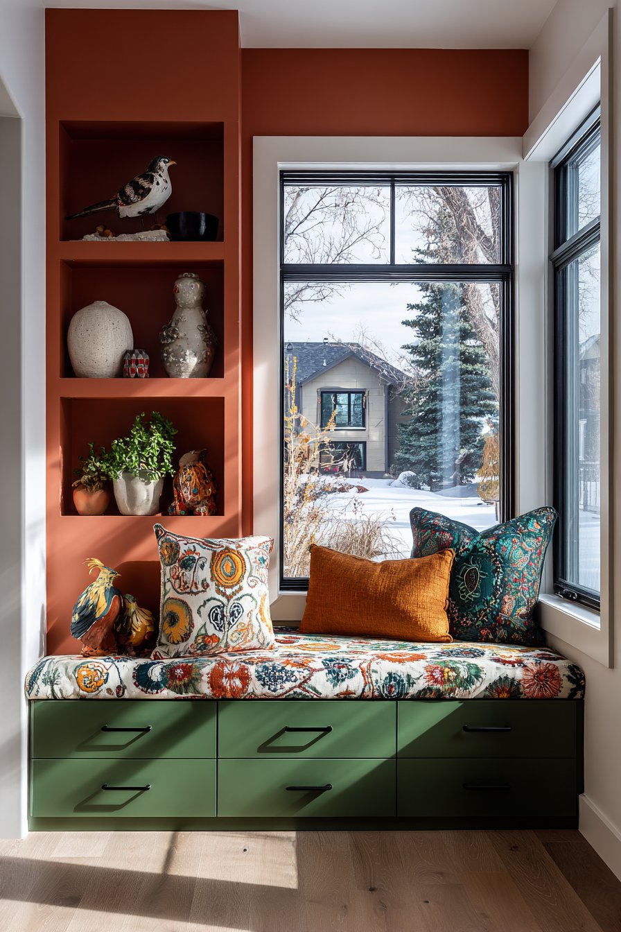 Two-Tone Window Nook with Suzani Fabric