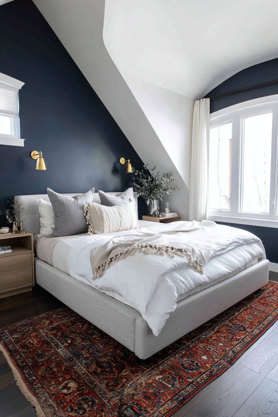  Bold Navy Blue Ceiling Contrast