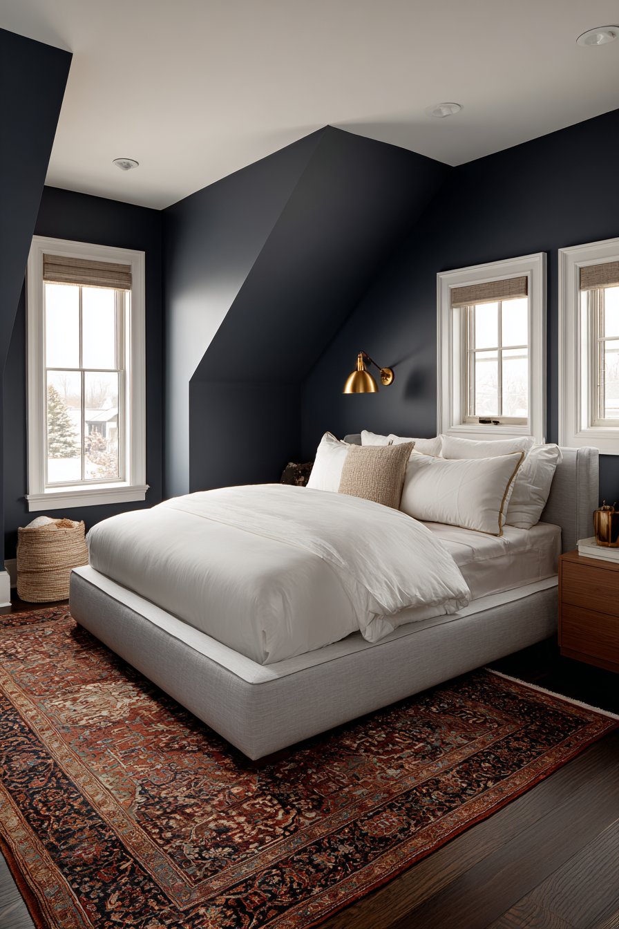  Bold Navy Blue Ceiling Contrast