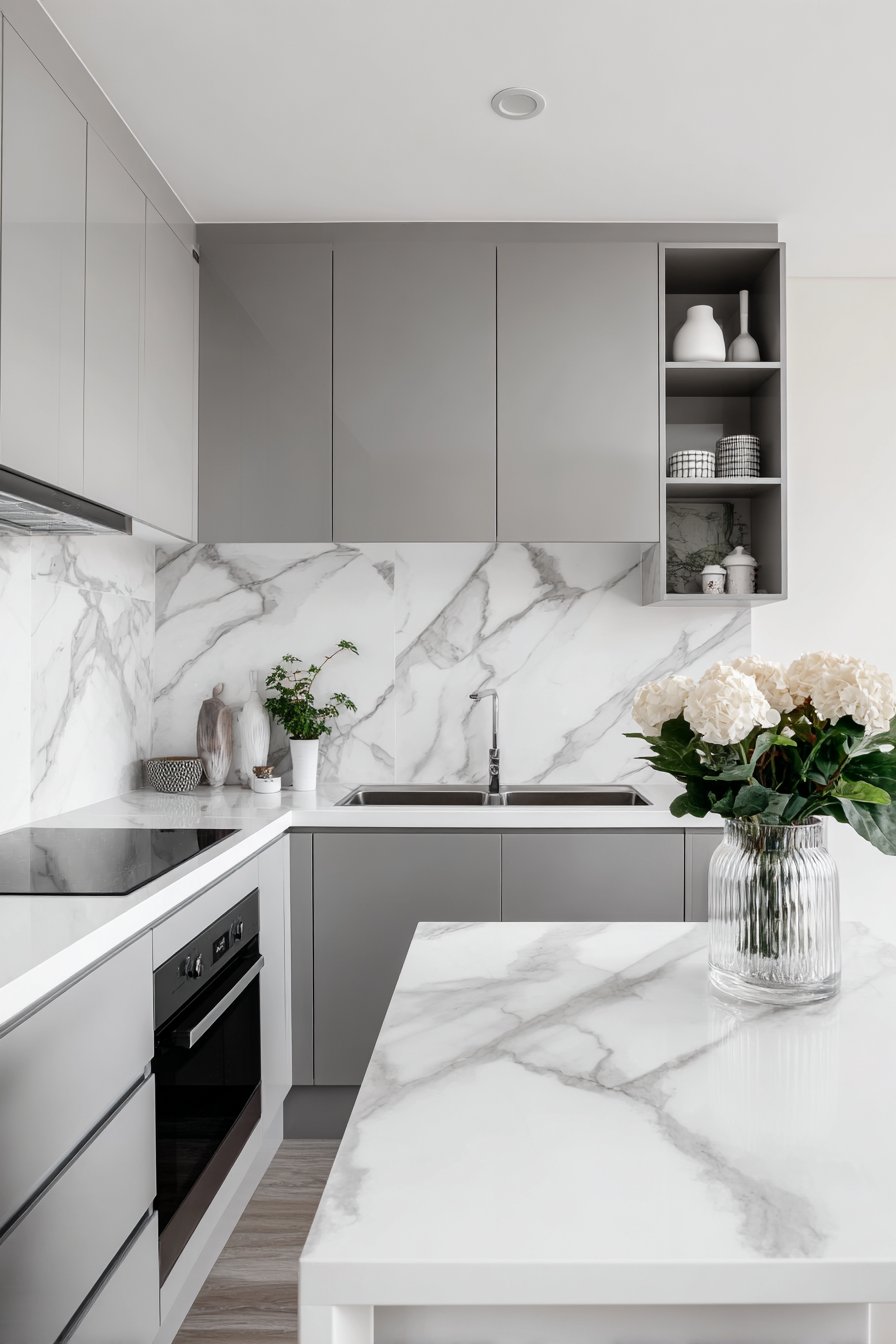 Modern Minimalist Kitchen with Integrated Appliances