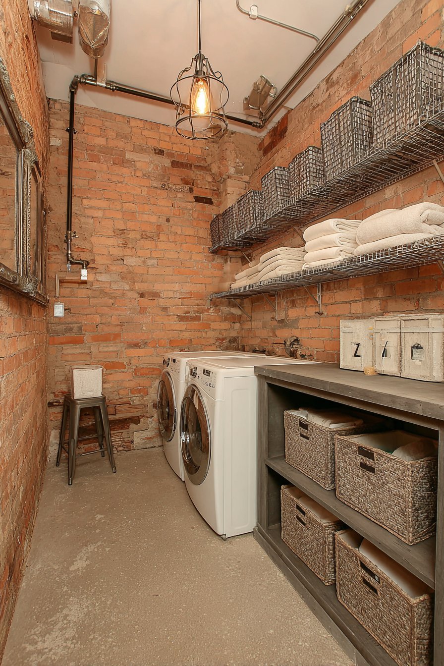 Industrial Aesthetic with Exposed Brick Accent
