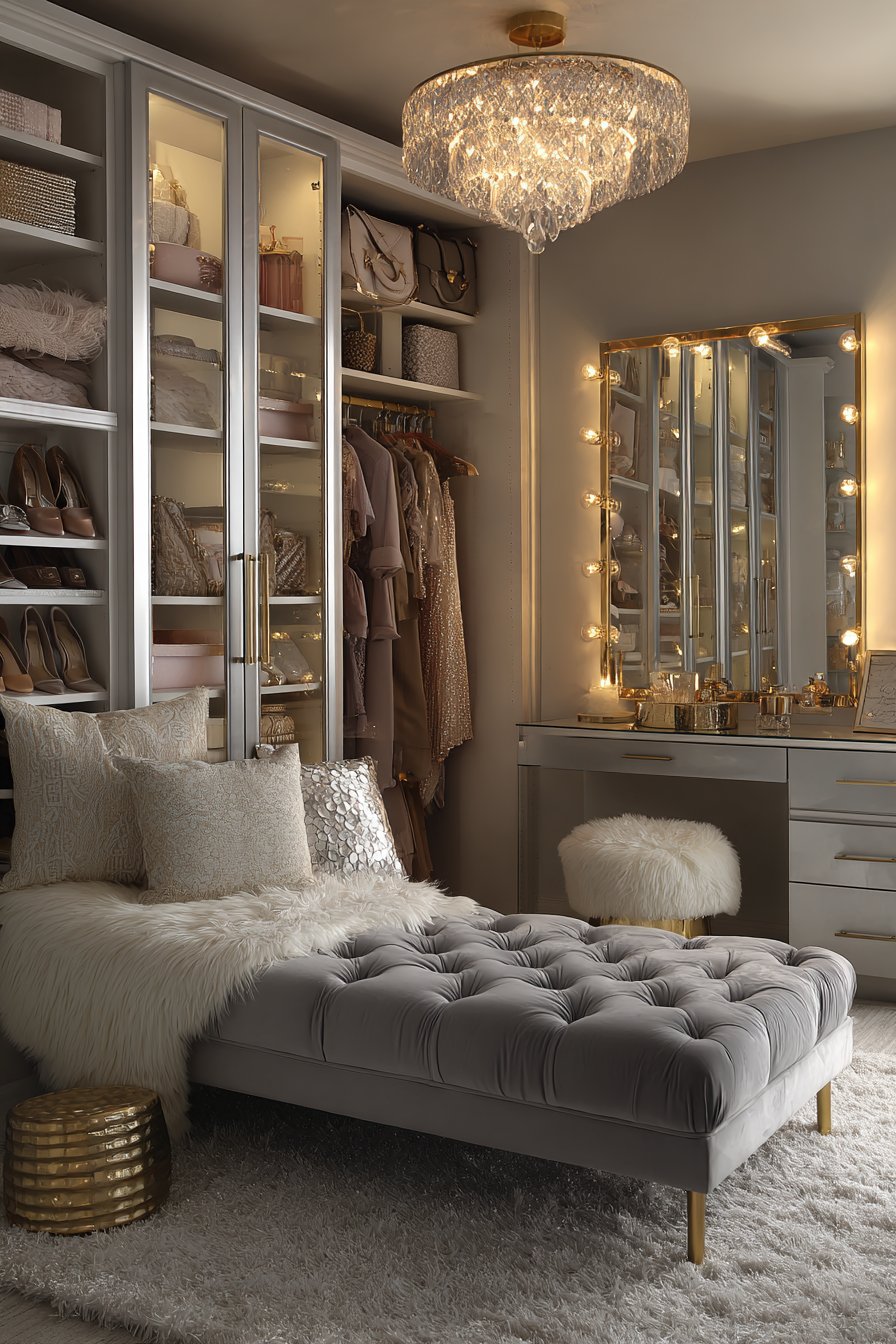 Sophisticated Dressing Room and Luxury Guest Suite