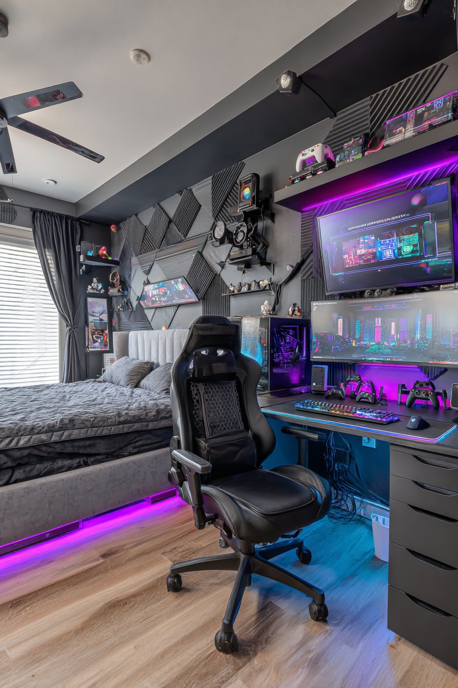 Tech-Savvy Gaming Command Center