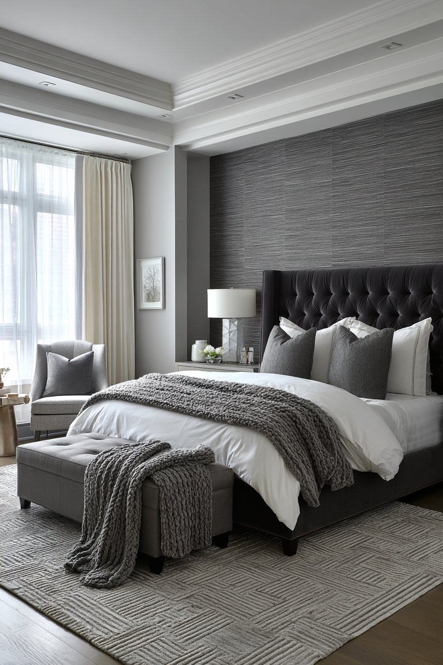 Gray and white bedroom ideas