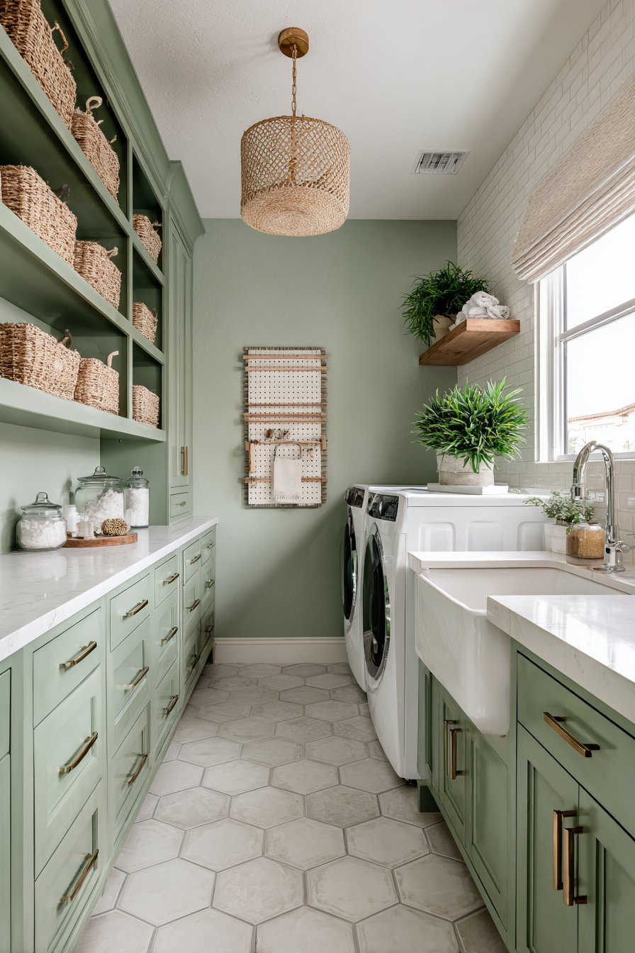 Green laundry room